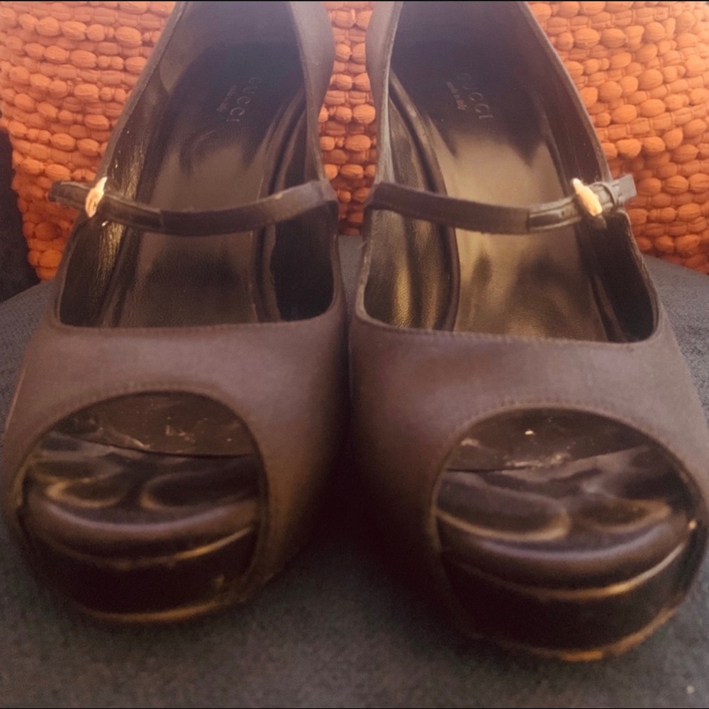 Gucci Satin Raso Seta Dress Heels - Picture 3 of 6